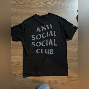 Anti Social Social Club Black Tee with Gray Print